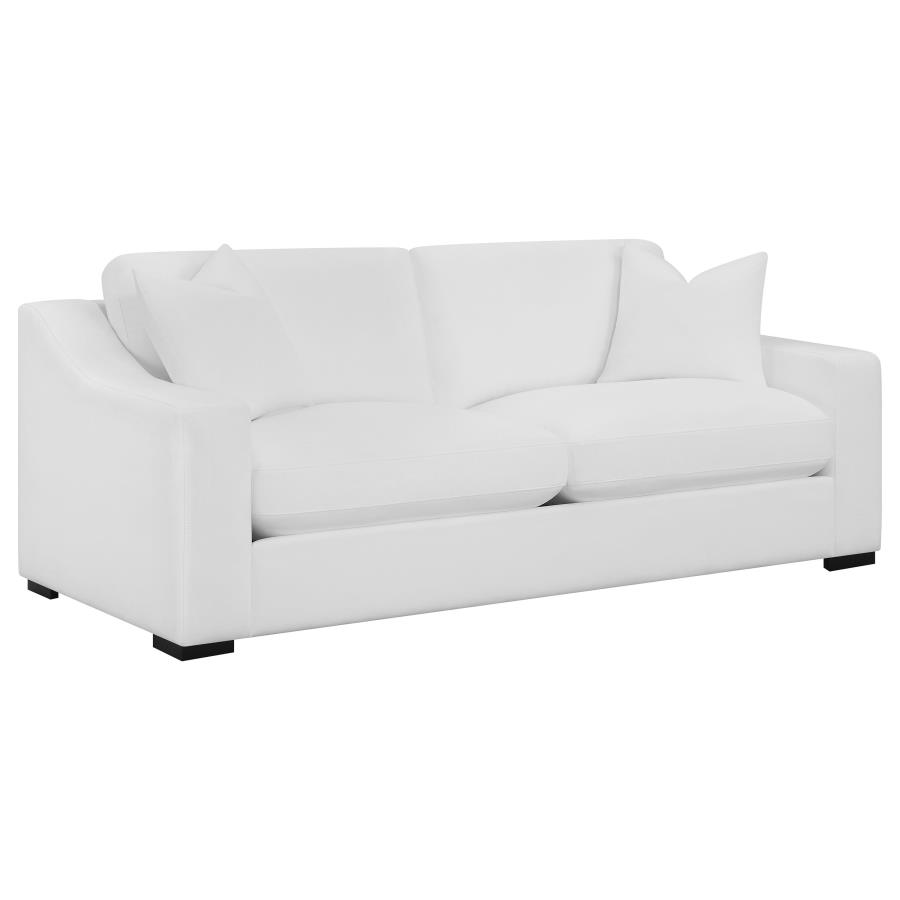 Ashlyn 3-piece Upholstered Sloped Arm Sofa Set White view 3