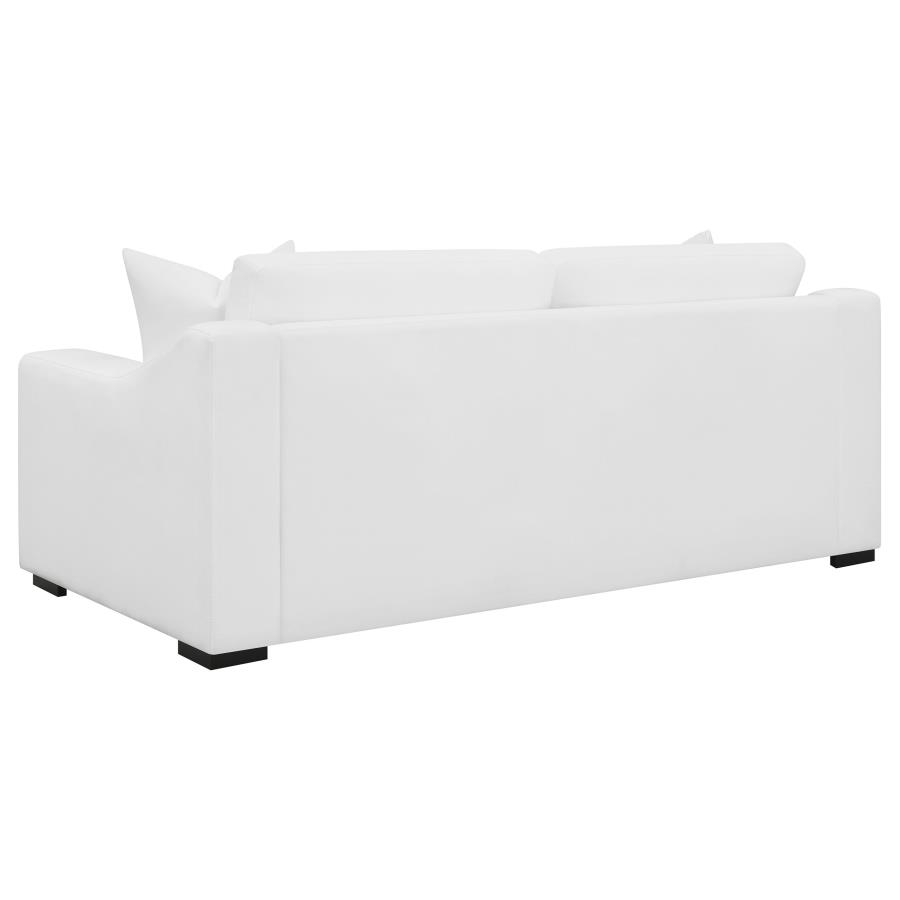 Ashlyn 3-piece Upholstered Sloped Arm Sofa Set White view 5