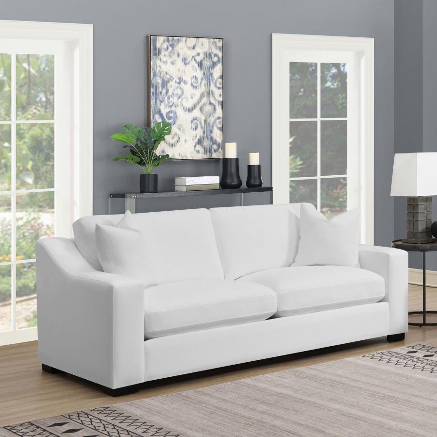 Ashlyn Upholstered Sloped Arm Sofa White view 2