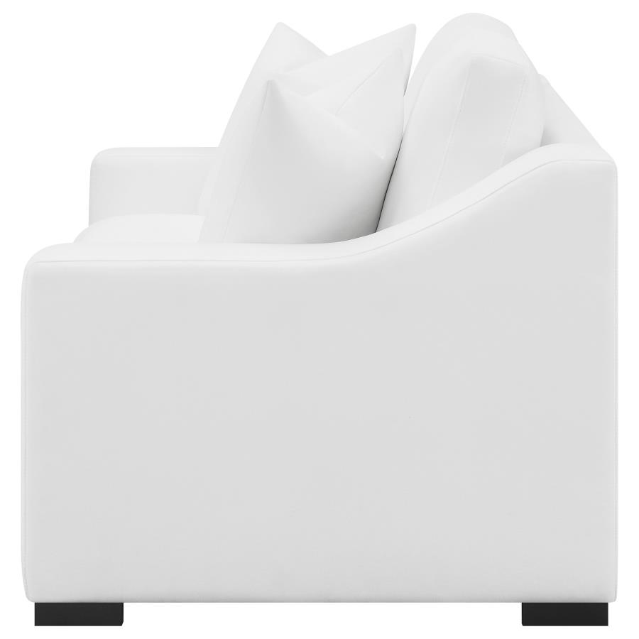 Ashlyn Upholstered Sloped Arm Loveseat White view 5