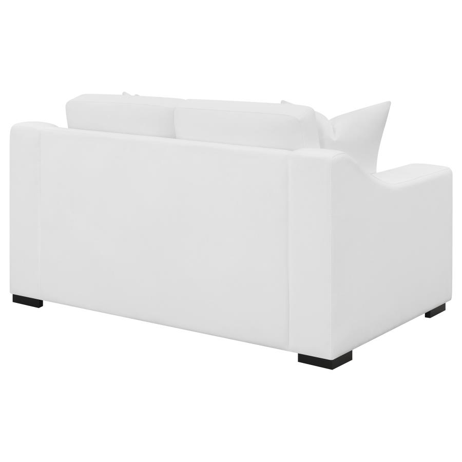 Ashlyn Upholstered Sloped Arm Loveseat White view 7