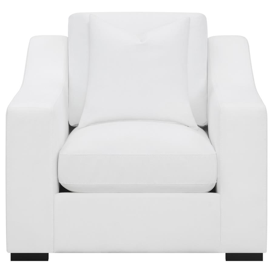Ashlyn Upholstered Sloped Arm Accent Chair White view 3
