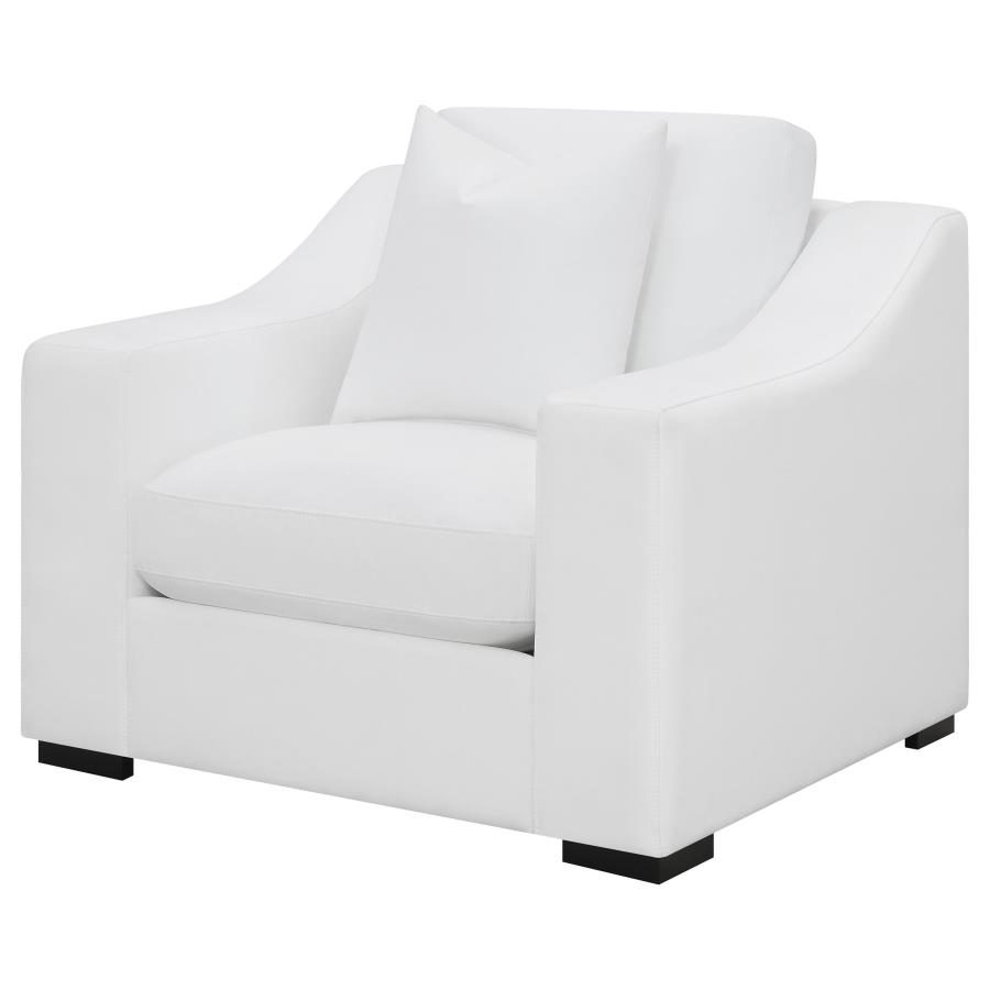 Ashlyn Upholstered Sloped Arm Accent Chair White view 4