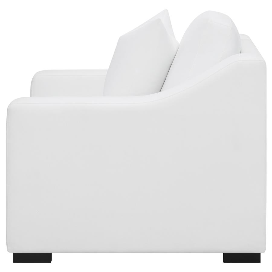 Ashlyn Upholstered Sloped Arm Accent Chair White view 5