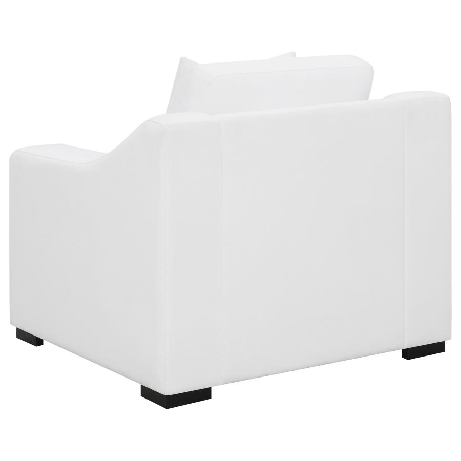 Ashlyn Upholstered Sloped Arm Accent Chair White view 6