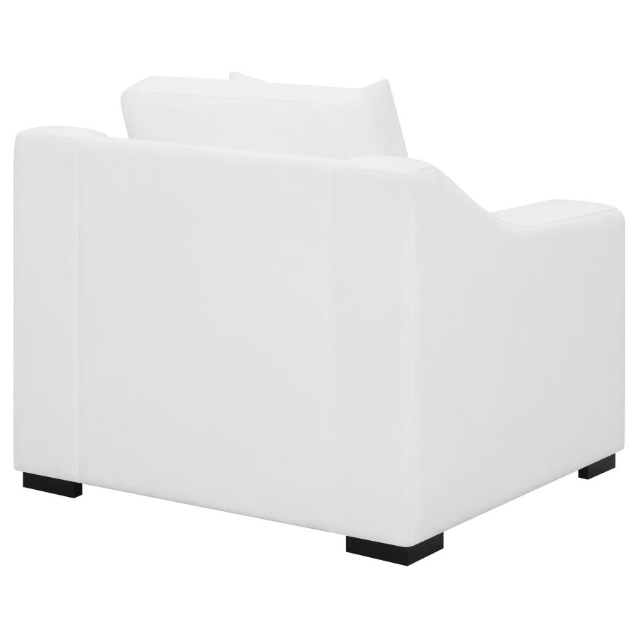Ashlyn Upholstered Sloped Arm Accent Chair White view 7
