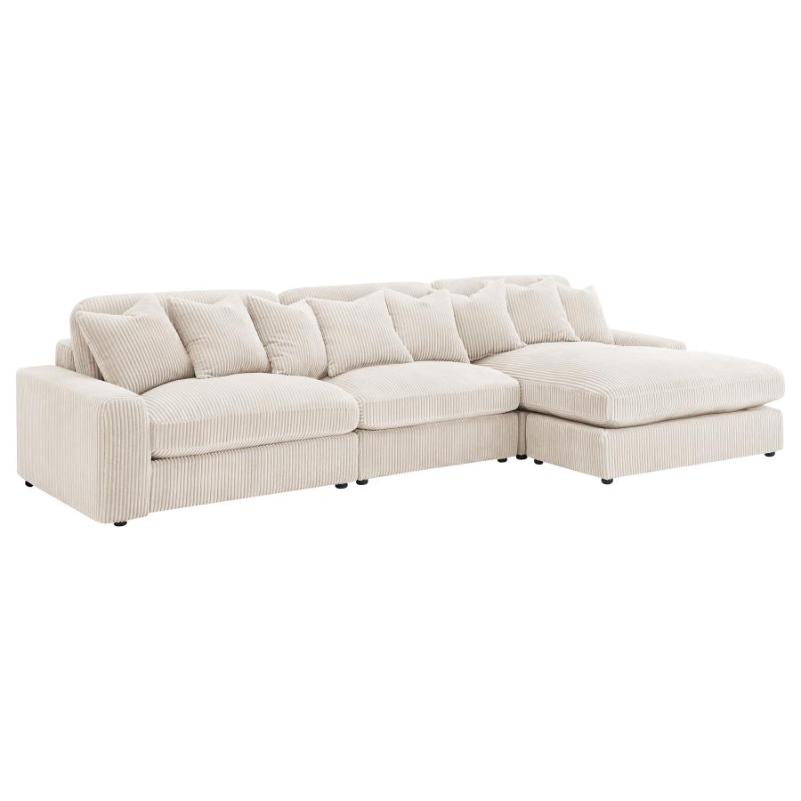 Blaine Upholstered Reversible Chaise Sectional Sofa Sand view 2