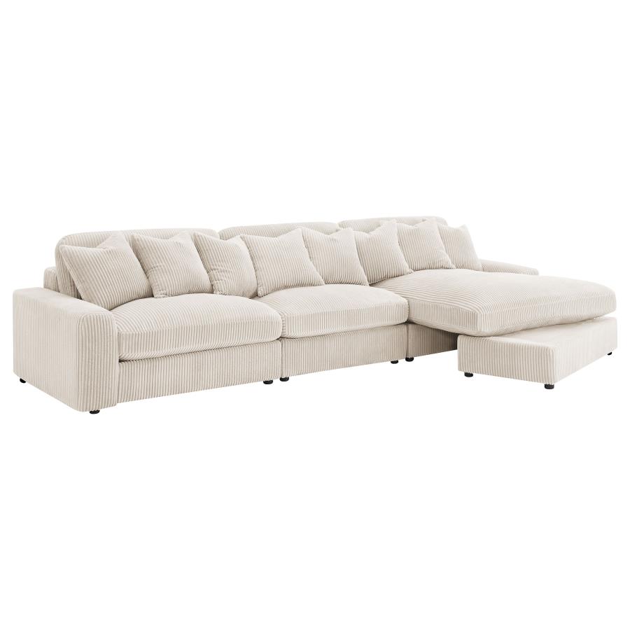 Blaine Upholstered Reversible Chaise Sectional Sofa Sand view 3