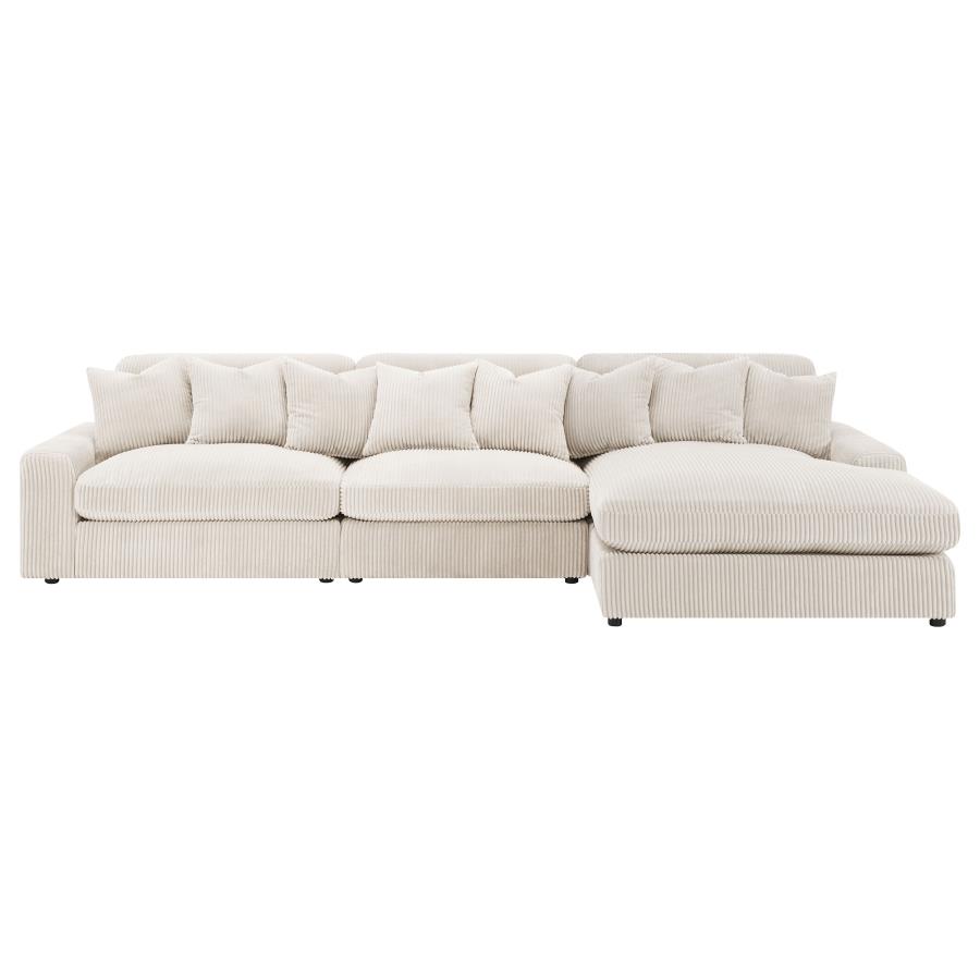 Blaine Upholstered Reversible Chaise Sectional Sofa Sand view 4
