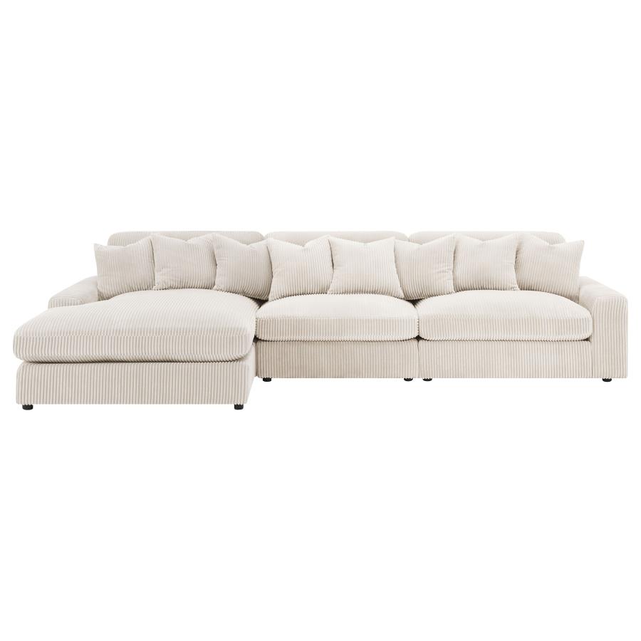 Blaine Upholstered Reversible Chaise Sectional Sofa Sand view 5