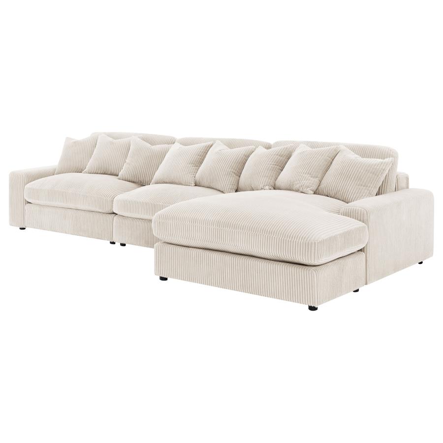 Blaine Upholstered Reversible Chaise Sectional Sofa Sand view 6