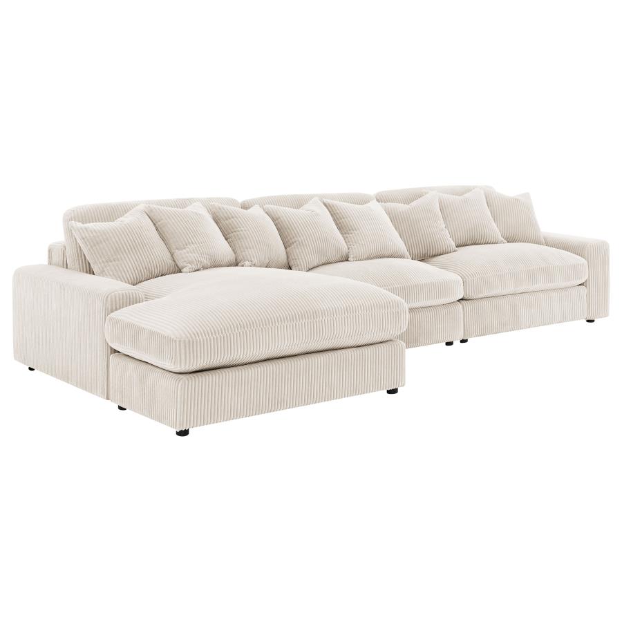 Blaine Upholstered Reversible Chaise Sectional Sofa Sand view 7