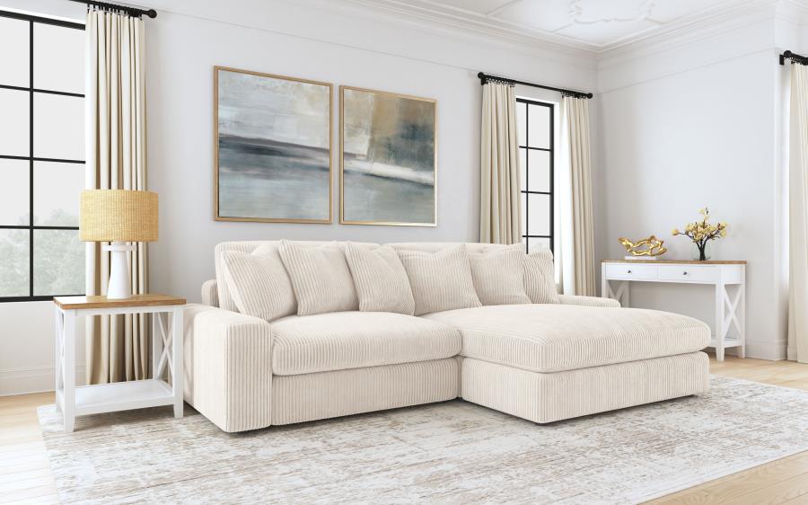 Blaine Upholstered Reversible Chaise Sectional Sofa Sand view 2
