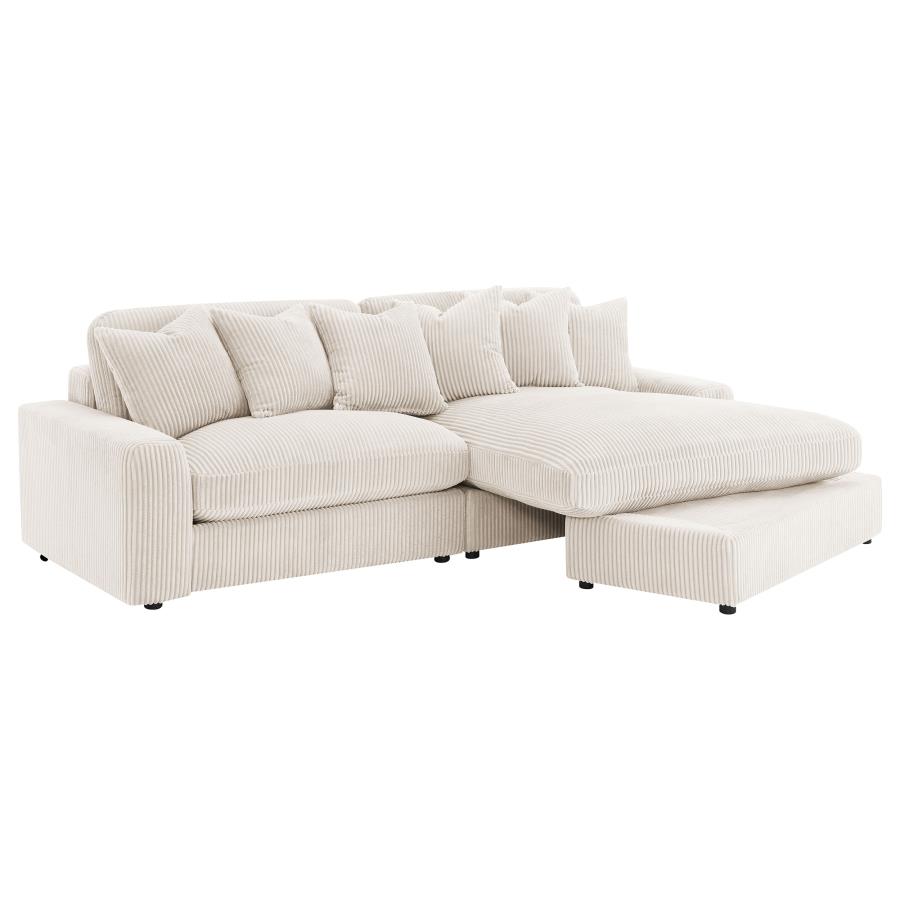 Blaine Upholstered Reversible Chaise Sectional Sofa Sand view 3