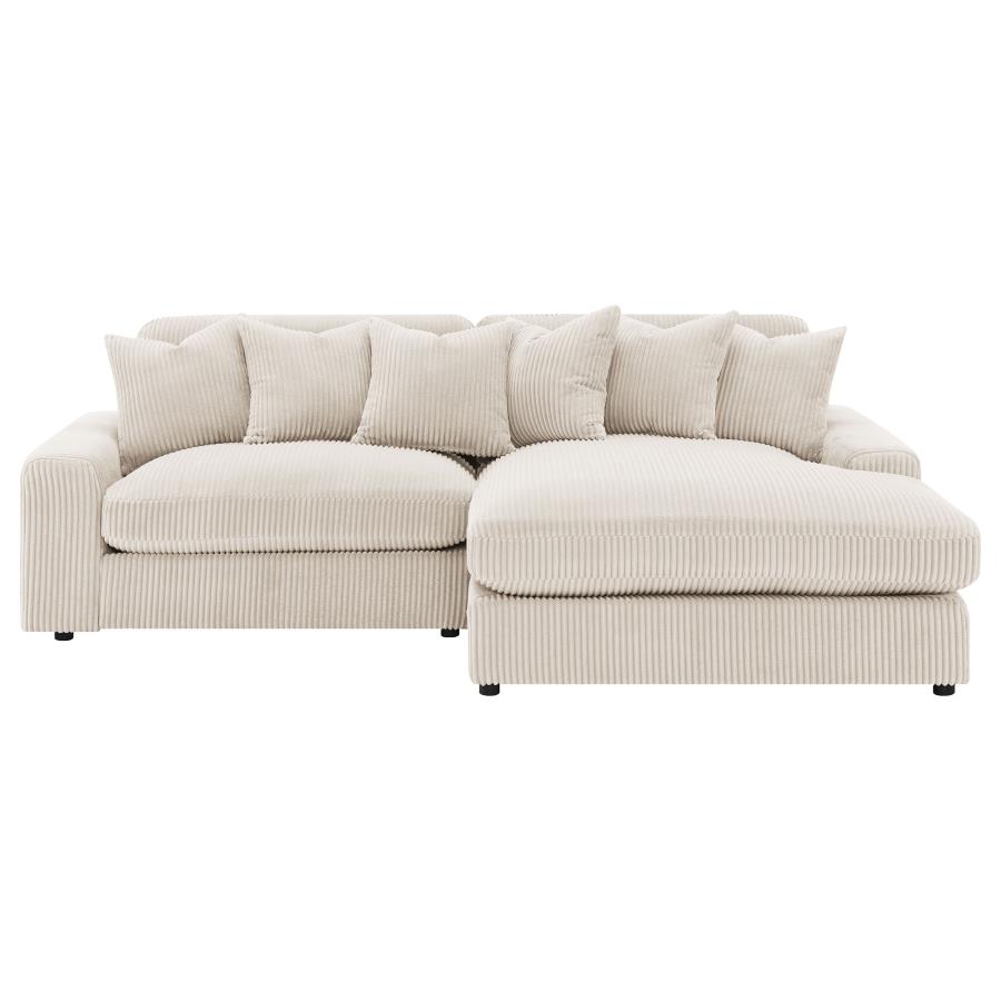 Blaine Upholstered Reversible Chaise Sectional Sofa Sand view 4
