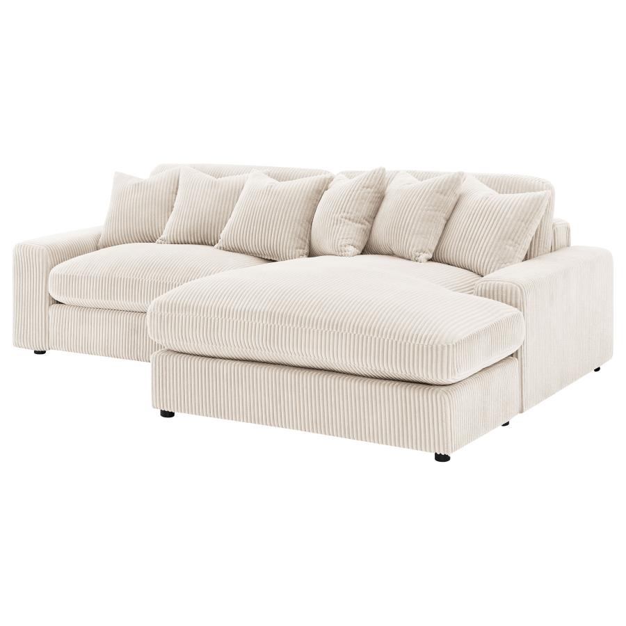 Blaine Upholstered Reversible Chaise Sectional Sofa Sand view 5