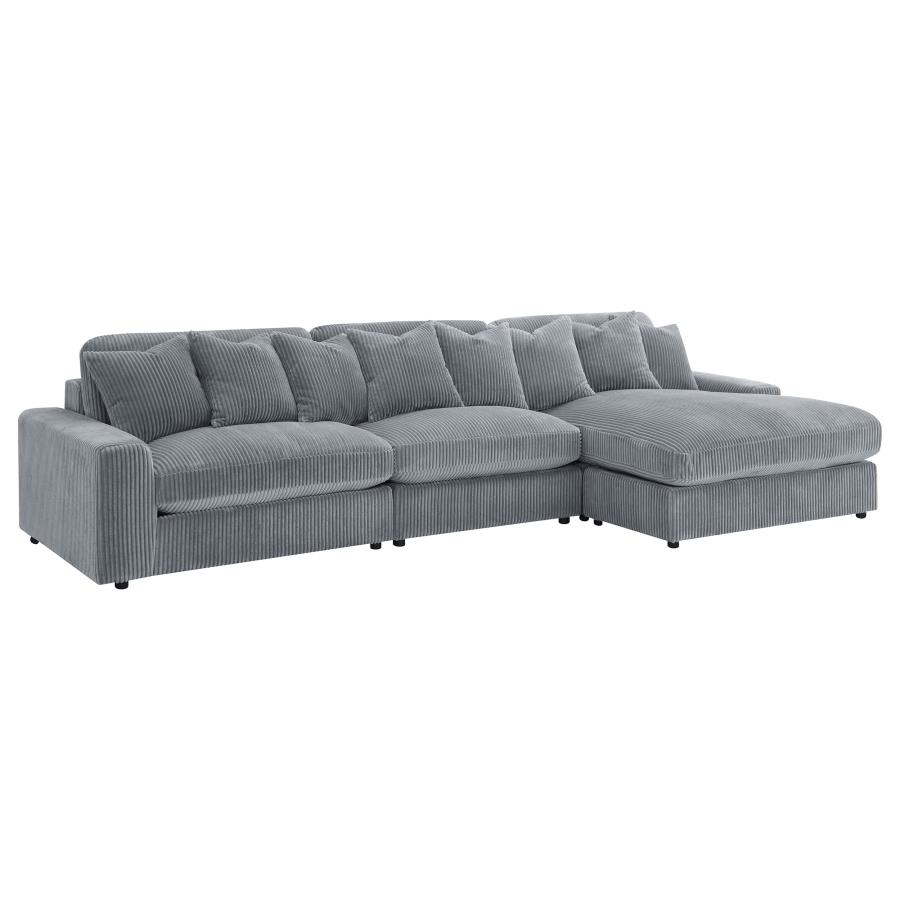 Blaine Upholstered Reversible Chaise Sectional Sofa Fog view 2