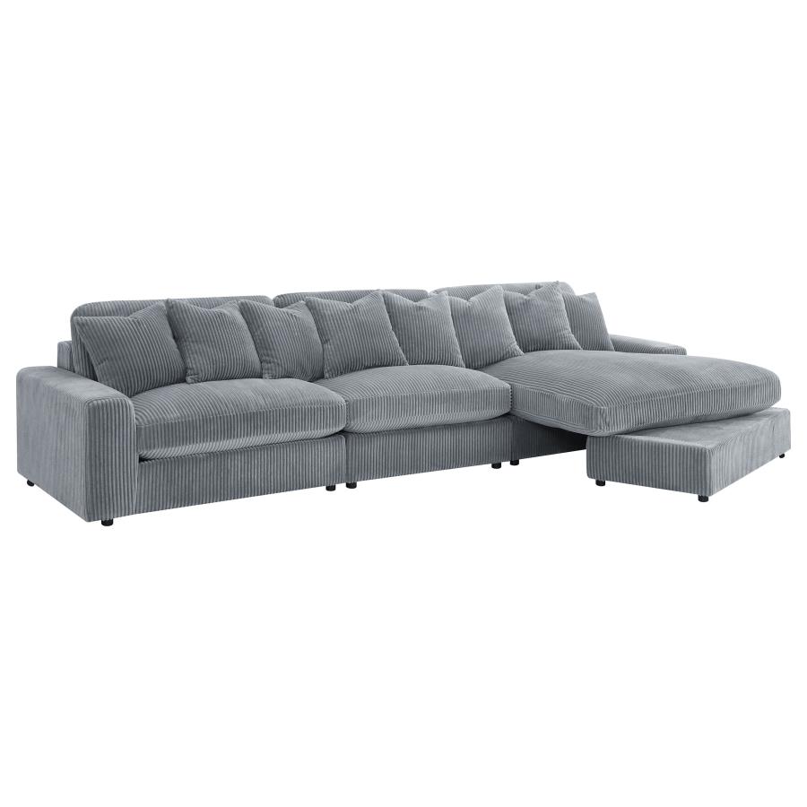 Blaine Upholstered Reversible Chaise Sectional Sofa Fog view 3