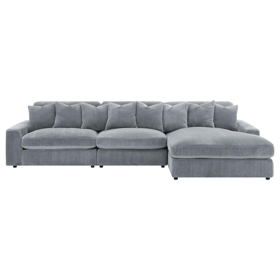 Blaine Upholstered Reversible Chaise Sectional Sofa Fog view 4