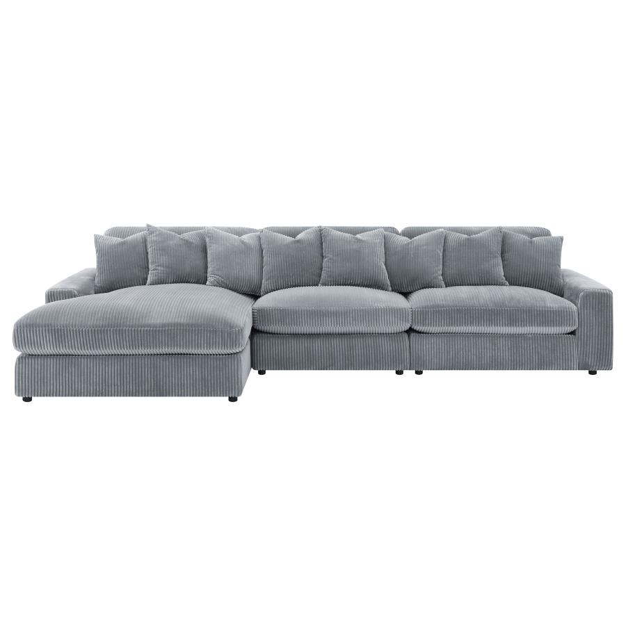 Blaine Upholstered Reversible Chaise Sectional Sofa Fog view 5
