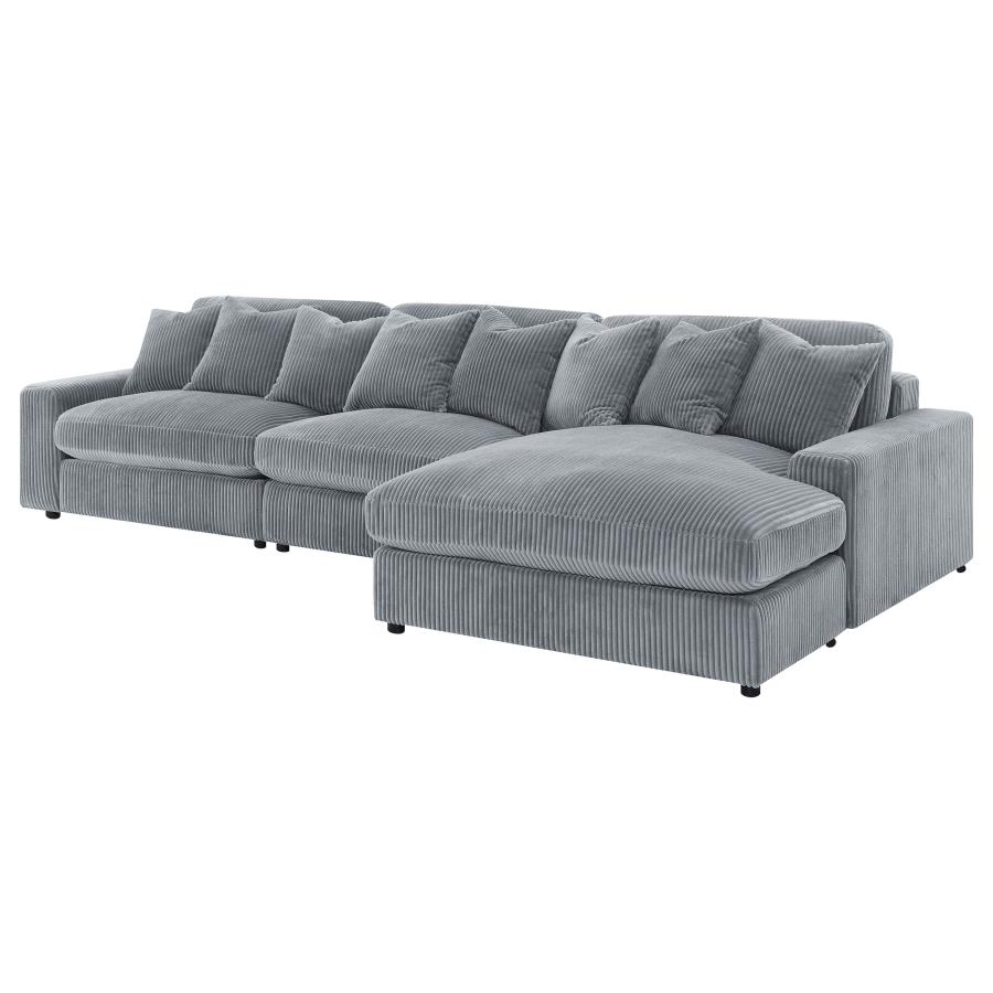 Blaine Upholstered Reversible Chaise Sectional Sofa Fog view 6