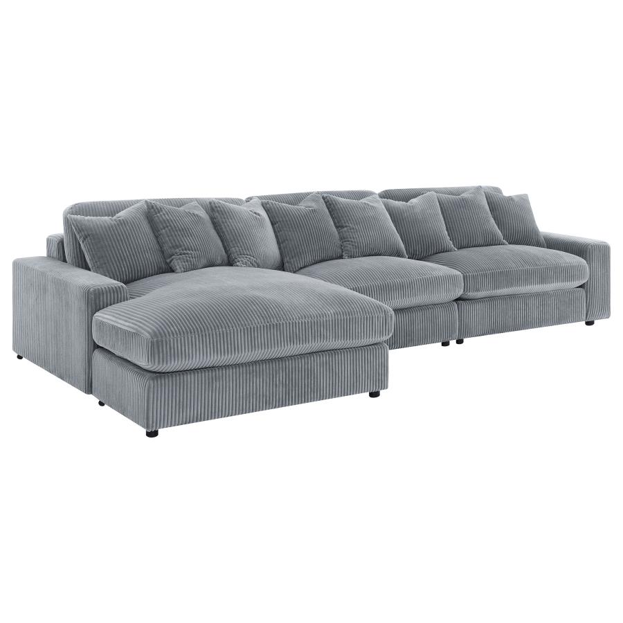 Blaine Upholstered Reversible Chaise Sectional Sofa Fog view 7