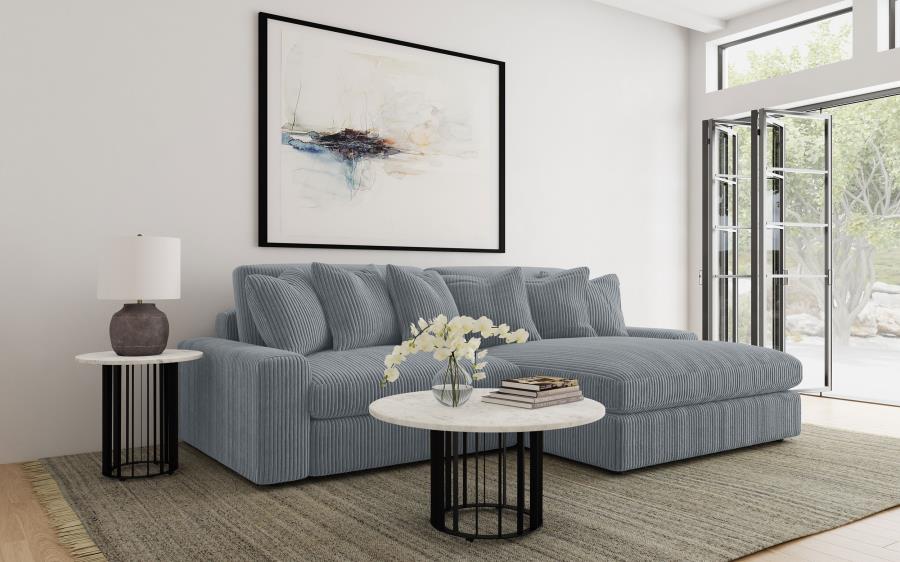 Blaine Upholstered Reversible Chaise Sectional Sofa Fog view 2