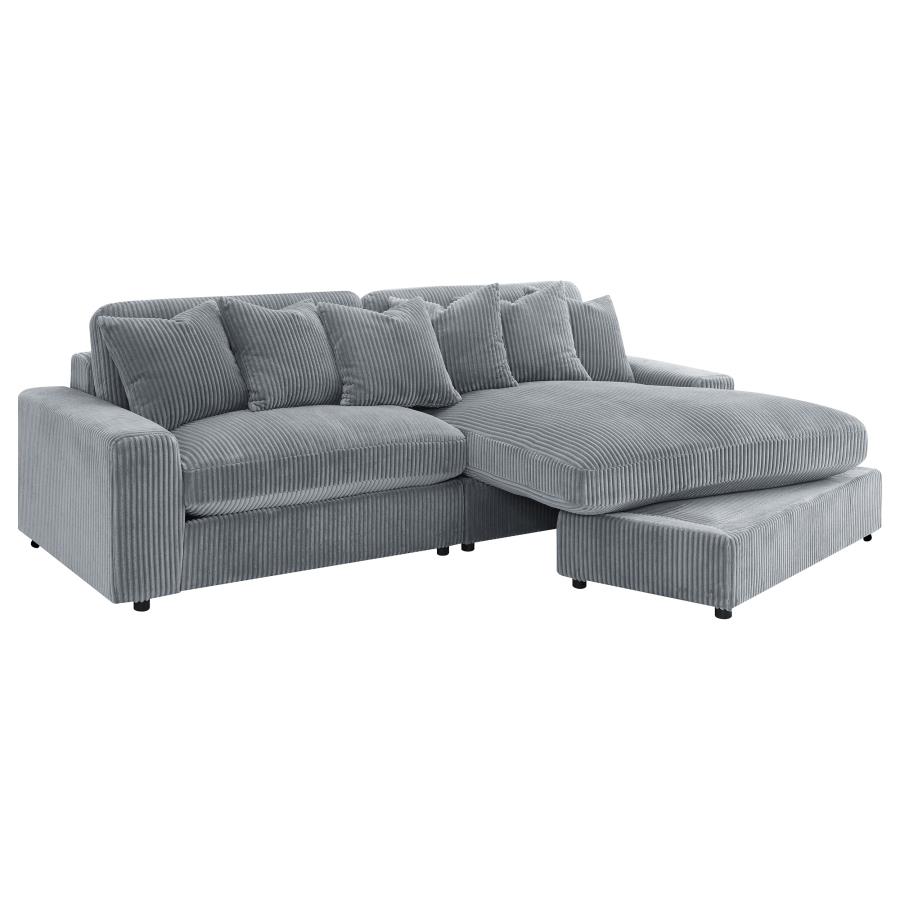 Blaine Upholstered Reversible Chaise Sectional Sofa Fog view 3