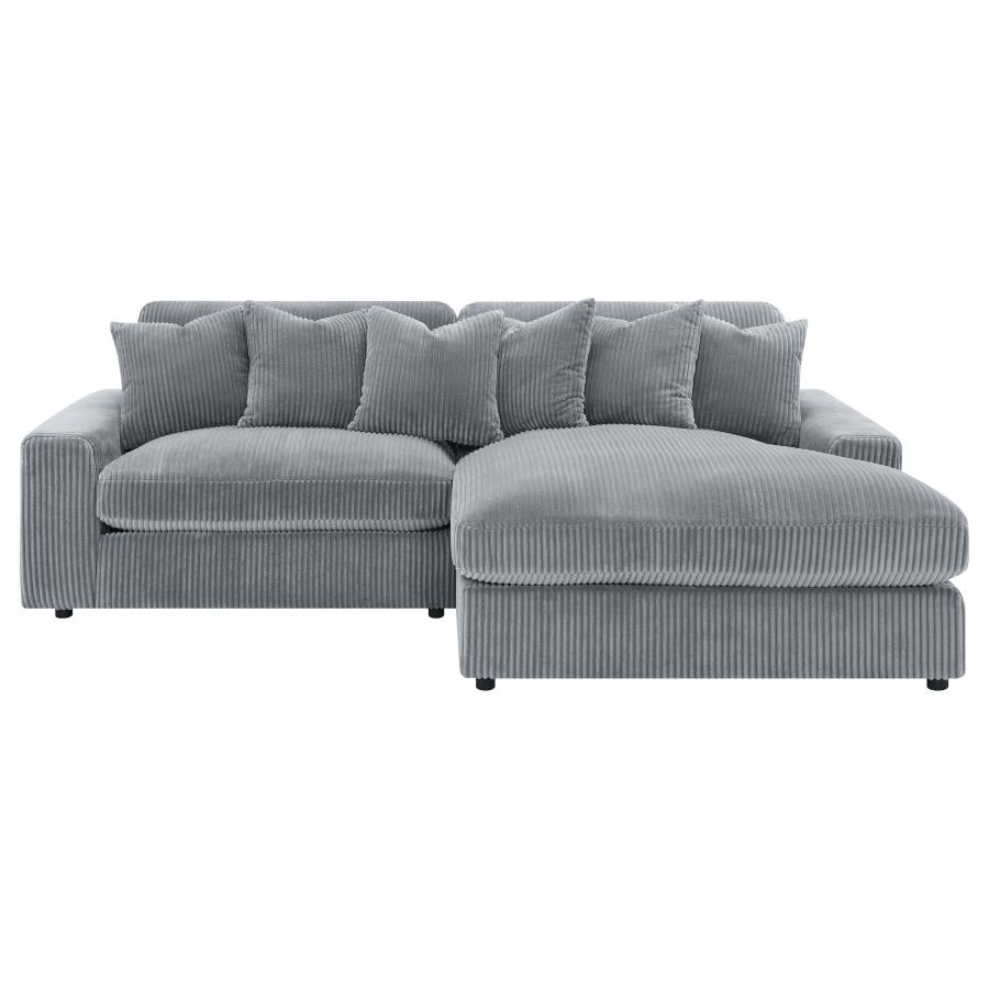 Blaine Upholstered Reversible Chaise Sectional Sofa Fog view 4