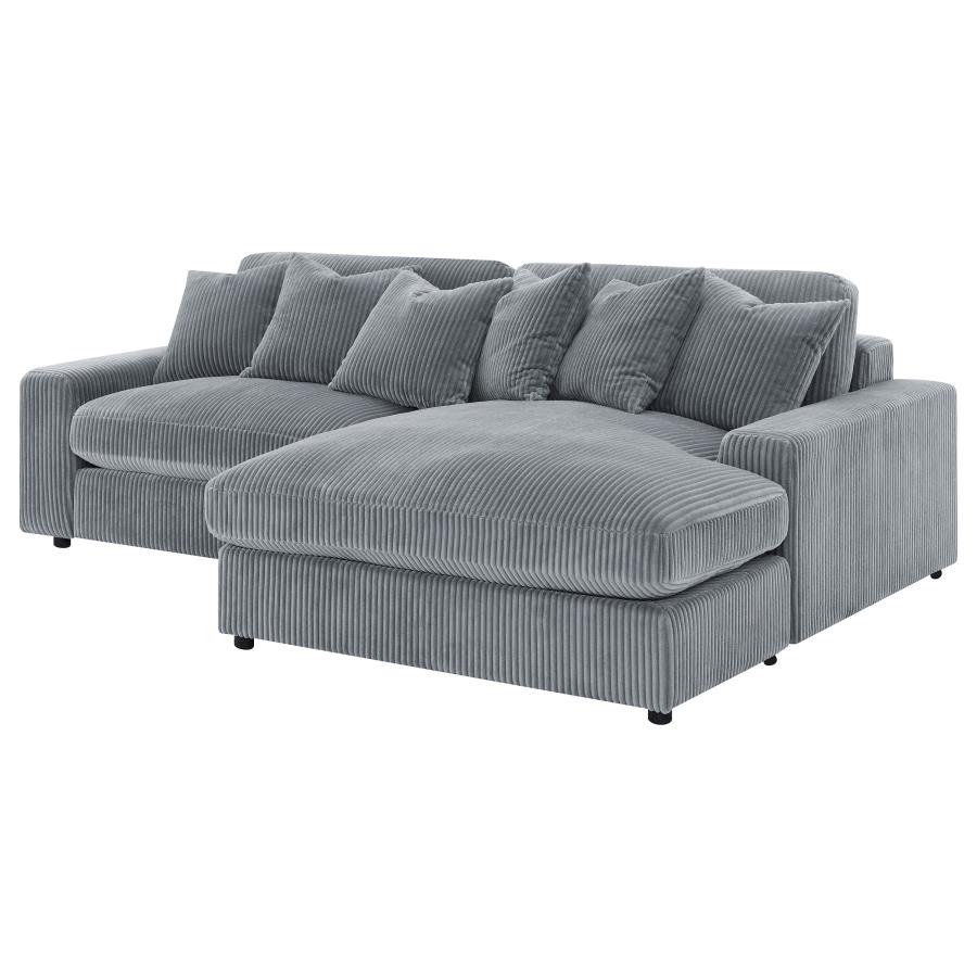 Blaine Upholstered Reversible Chaise Sectional Sofa Fog view 5