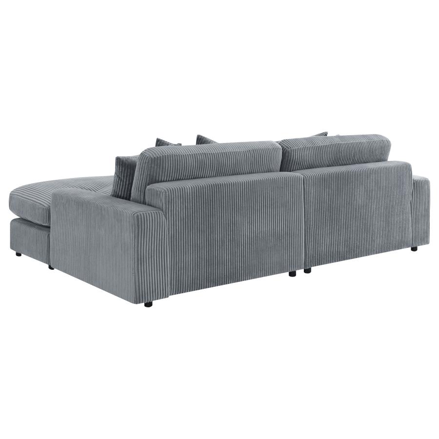Blaine Upholstered Reversible Chaise Sectional Sofa Fog view 6