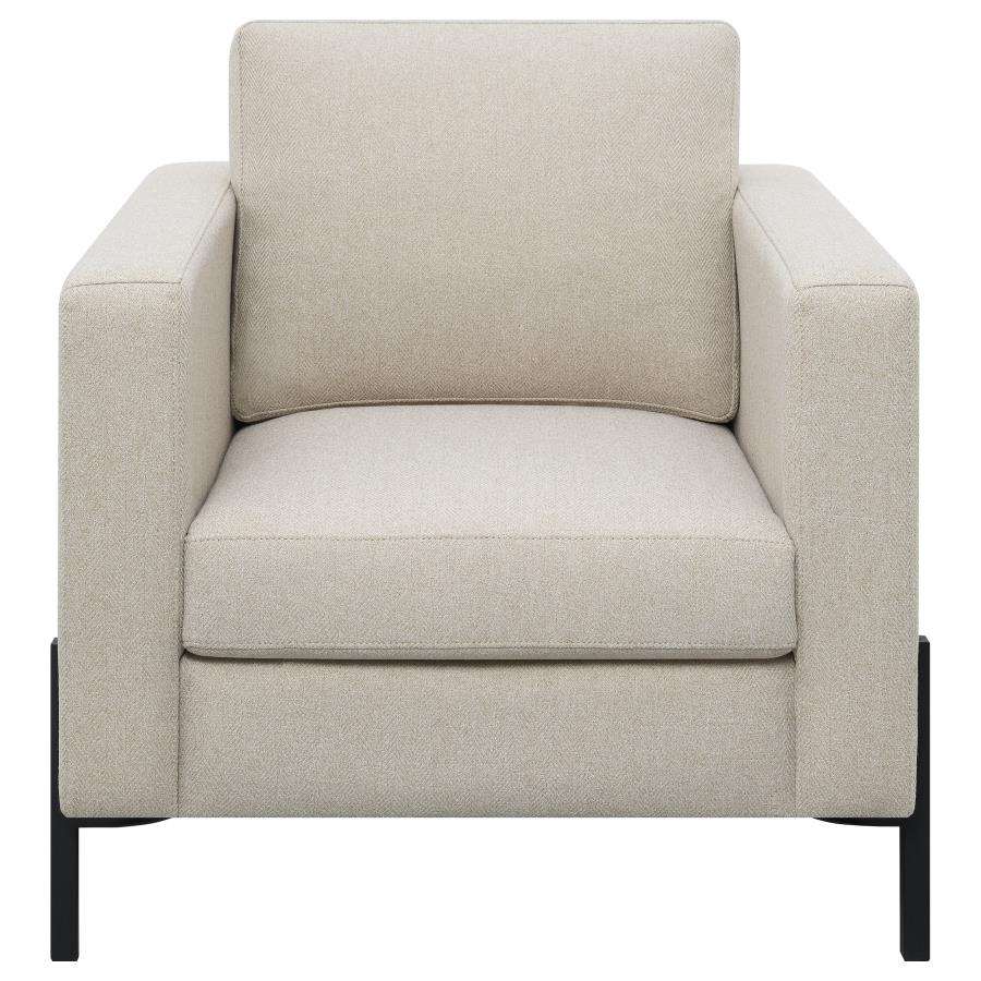Tilly Upholstered Track Arm Accent Chair Oatmeal view 3
