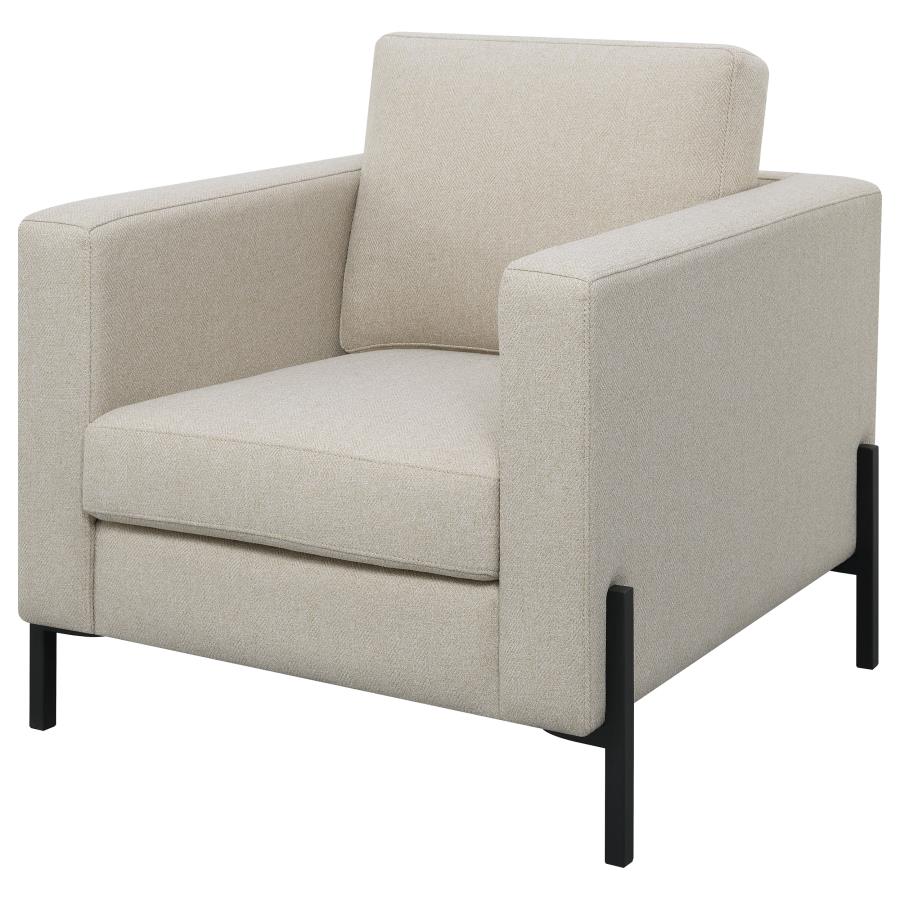 Tilly Upholstered Track Arm Accent Chair Oatmeal view 4