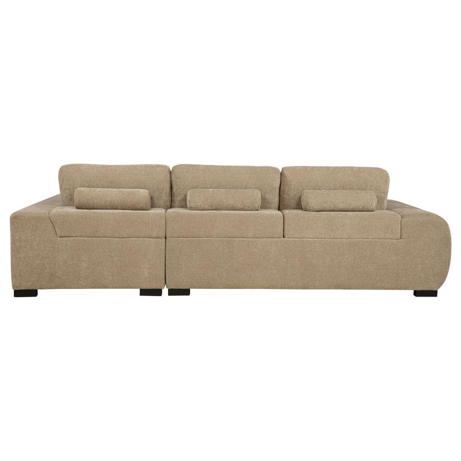 Octavia Upholstered Sectional Chaise Sofa Camel view 5