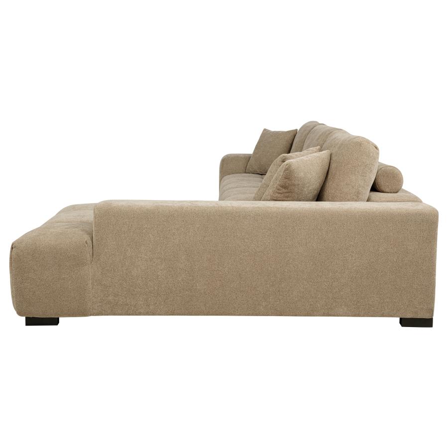 Octavia Upholstered Sectional Chaise Sofa Camel view 6