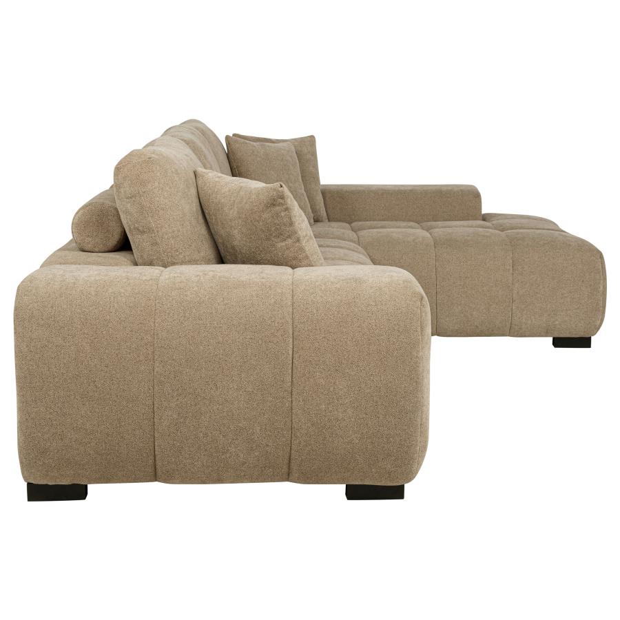 Octavia Upholstered Sectional Chaise Sofa Camel view 7
