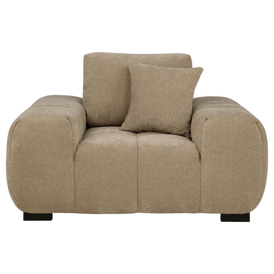 Octavia Upholstered Track Arm Accent Chair Camel view 3