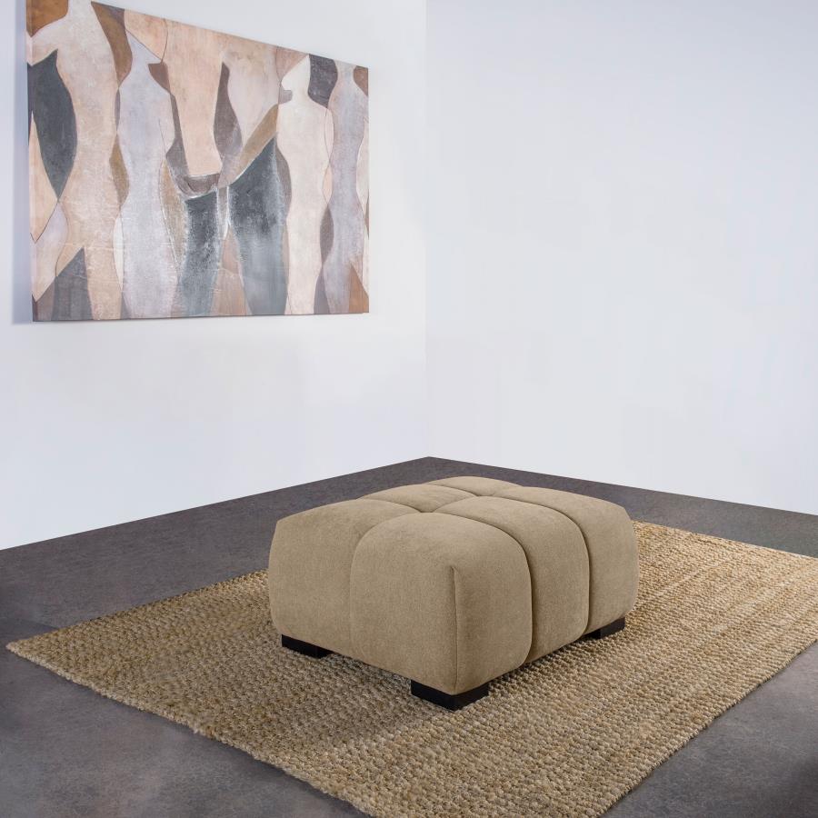 Octavia Upholstered Rectangular Ottoman Camel view 2