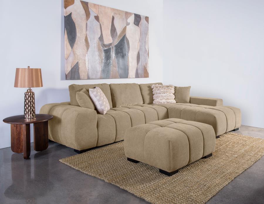 Octavia Upholstered Rectangular Ottoman Camel view 7