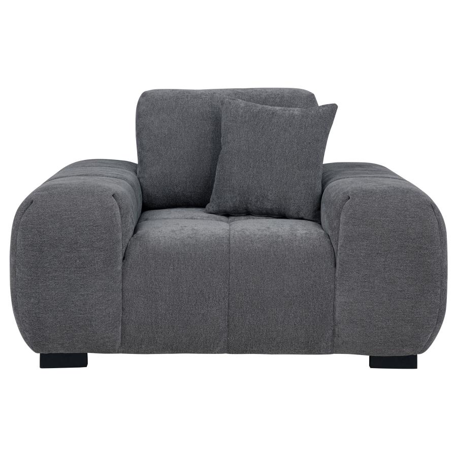Octavia Upholstered Track Arm Accent Chair Charcoal Grey view 3