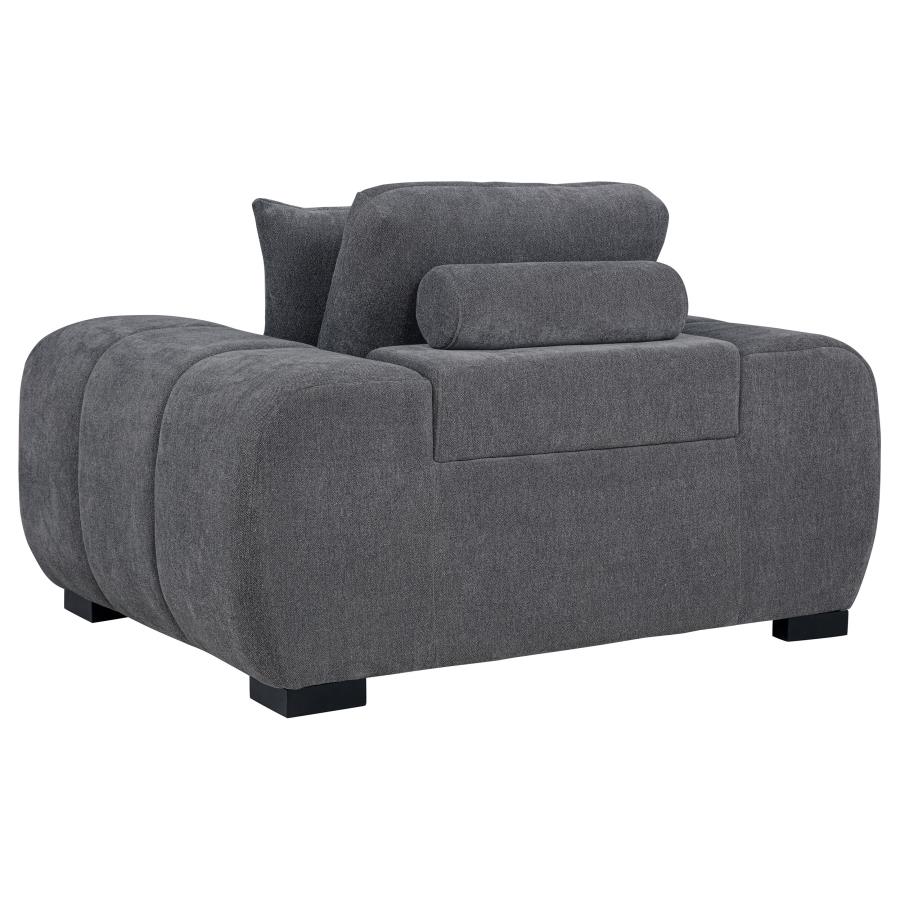 Octavia Upholstered Track Arm Accent Chair Charcoal Grey view 4