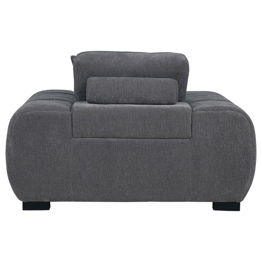 Octavia Upholstered Track Arm Accent Chair Charcoal Grey view 5