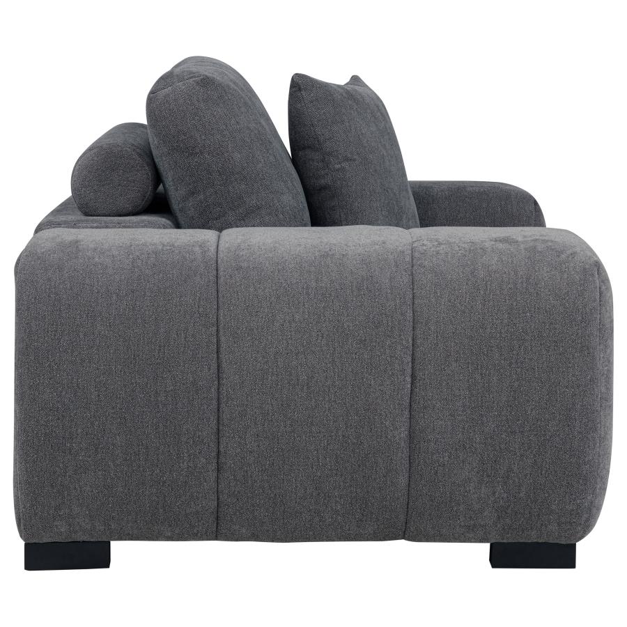 Octavia Upholstered Track Arm Accent Chair Charcoal Grey view 6
