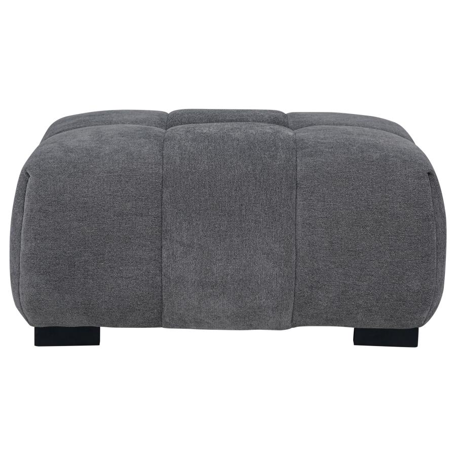 Octavia Upholstered Rectangular Ottoman Charcoal Grey view 3