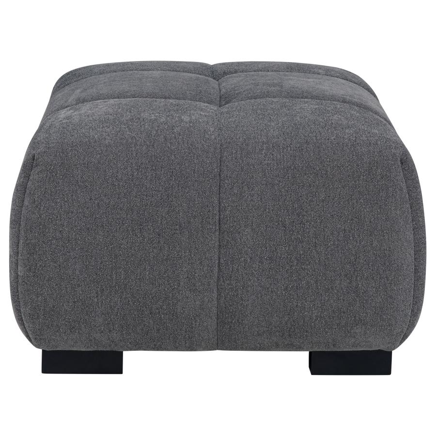 Octavia Upholstered Rectangular Ottoman Charcoal Grey view 4