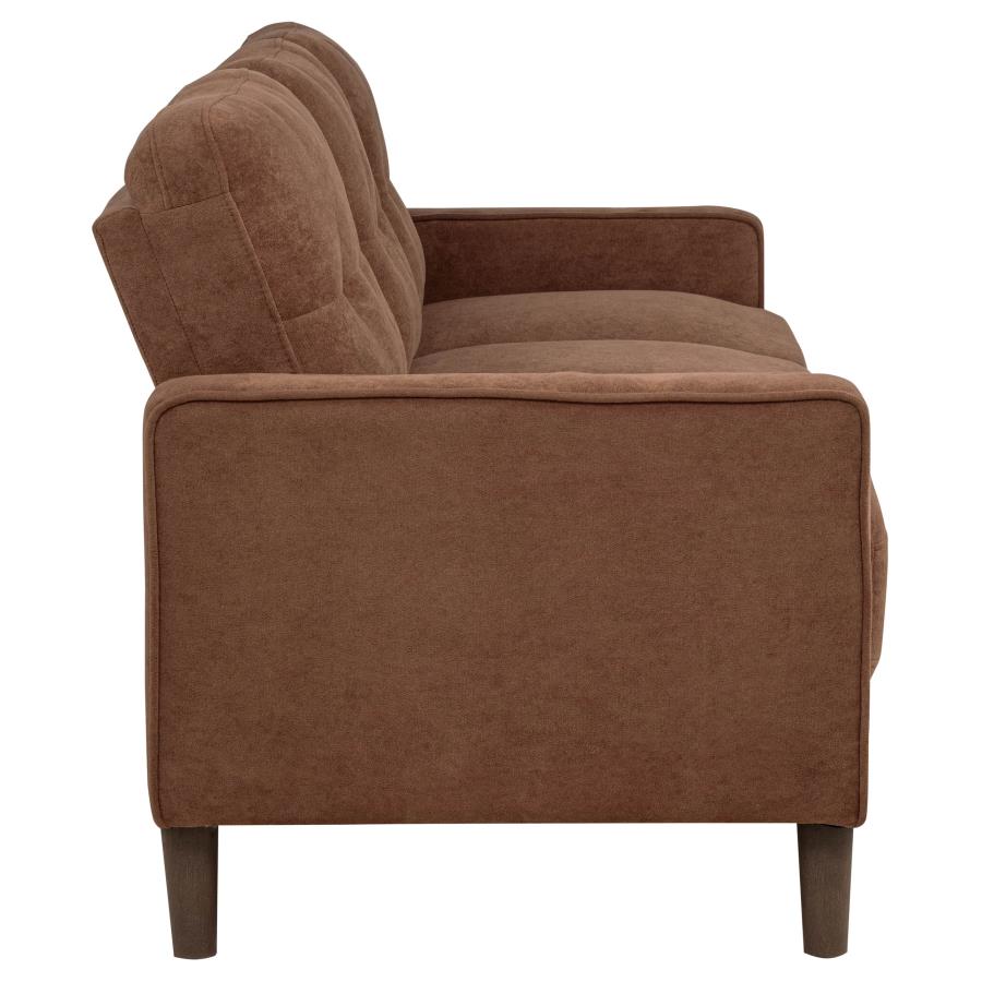 Bowen II 2-piece Fabric Upholstered Track Arm Sofa Set Rust view 6