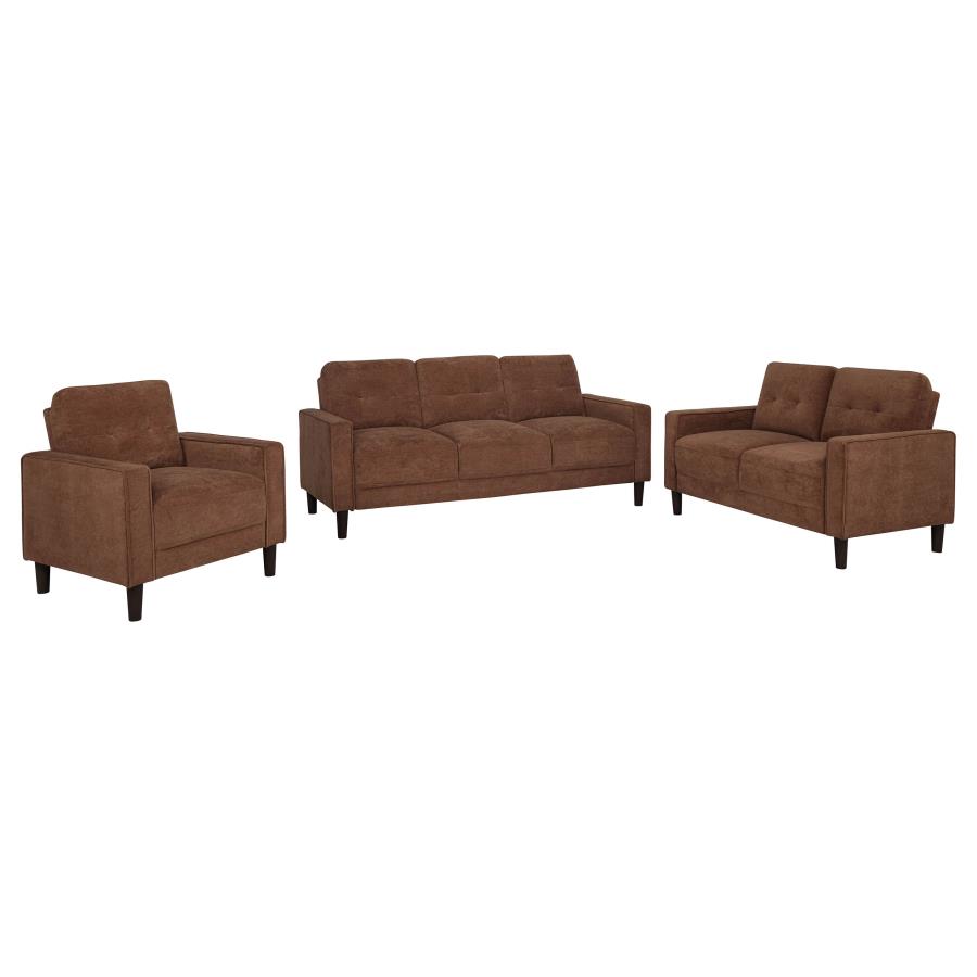 Bowen II 3-piece Fabric Upholstered Track Arm Sofa Set Rust view 2
