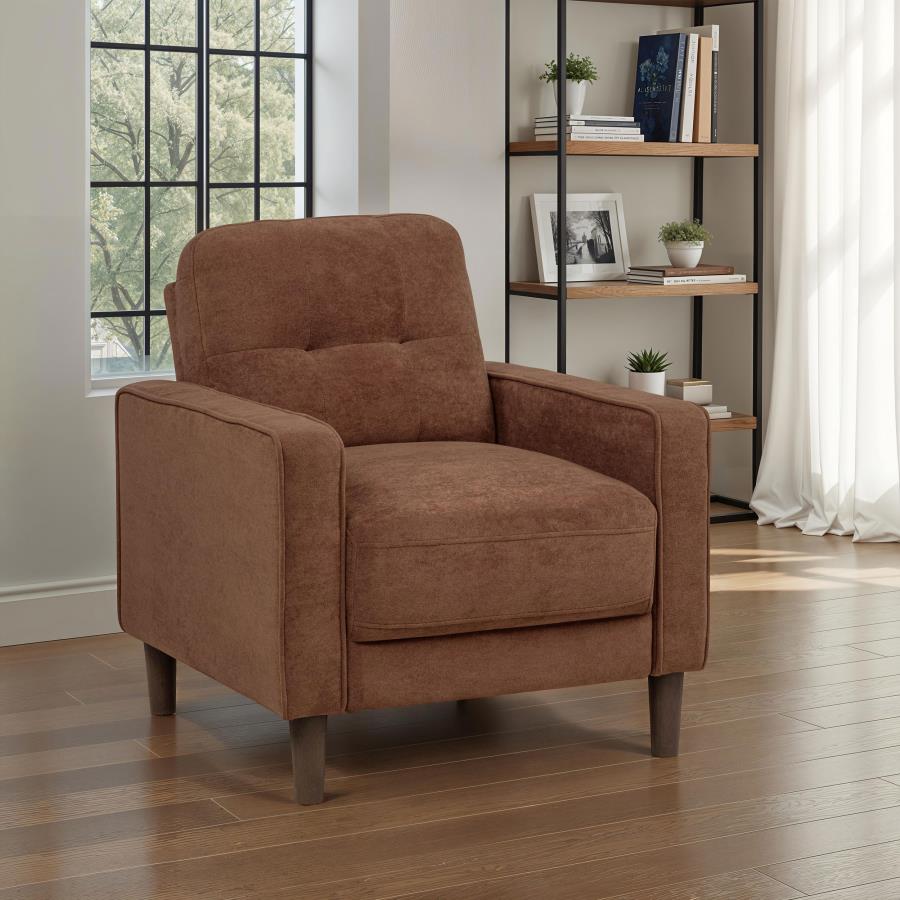 Bowen II Fabric Upholstered Track Arm Accent Chair Rust view 2