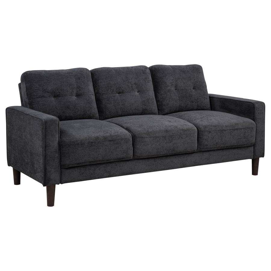 Bowen II Fabric Upholstered Track Arm Sofa Steel Grey