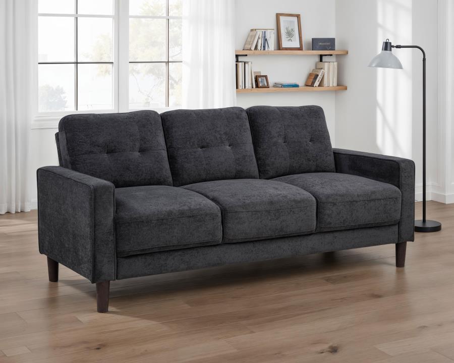 Bowen II Fabric Upholstered Track Arm Sofa Steel Grey view 2